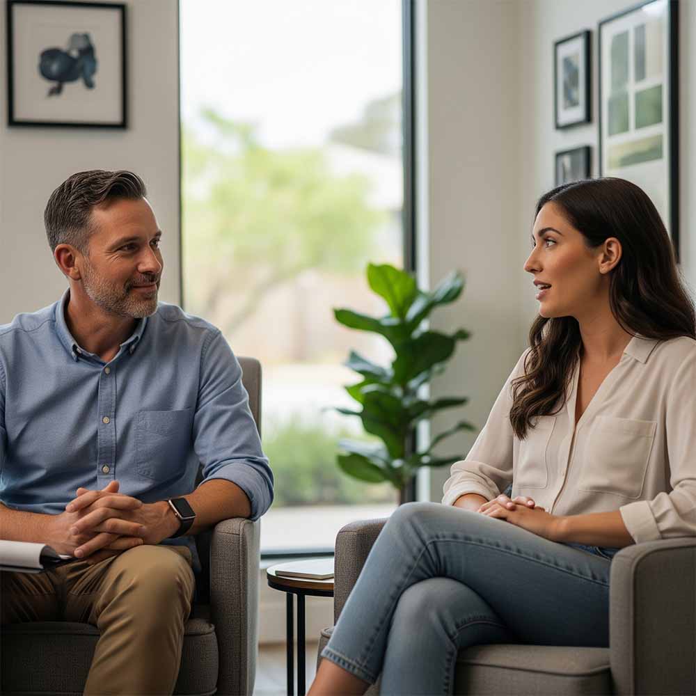 Trust-focused design elements for a professional and welcoming therapy website.